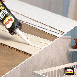 Montagekleber Kleben statt Bohren weiß 400g Kartusche PATTEX Montagekleber Kleben statt Bohren weiß 400g Kartusche PATTEX
