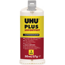 2K Epoxidharzklebstoff PLUS SOFORTFEST 57g farblos Doppelkart.UHU 2K Epoxidharzklebstoff PLUS SOFORTFEST 57g farblos Doppelkart.UHU