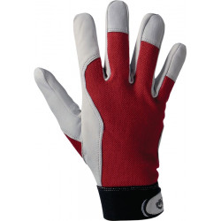 Handschuhe Griffy Gr.10 rot naturfarben Ziegennappaleder Interlock auf SB Karte
