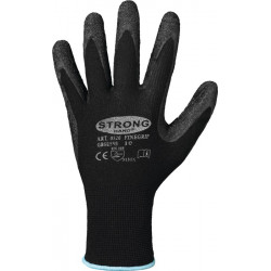 Handschuhe Finegrip Gr.10 schwarz EN 388 PSA II Nyl.m.Schrumpf Latex STRONGHAND