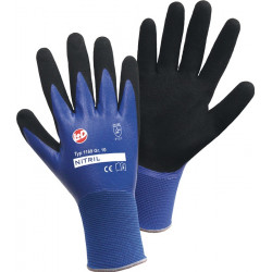 Handschuhe Nitril Aqua Gr.10 blau schwarz Nyl.m.dop.Nitril EN 388 PSA II Handschuhe Nitril Aqua Gr.10 blau schwarz Nyl.m.dop.Nitril EN 388 PSA II