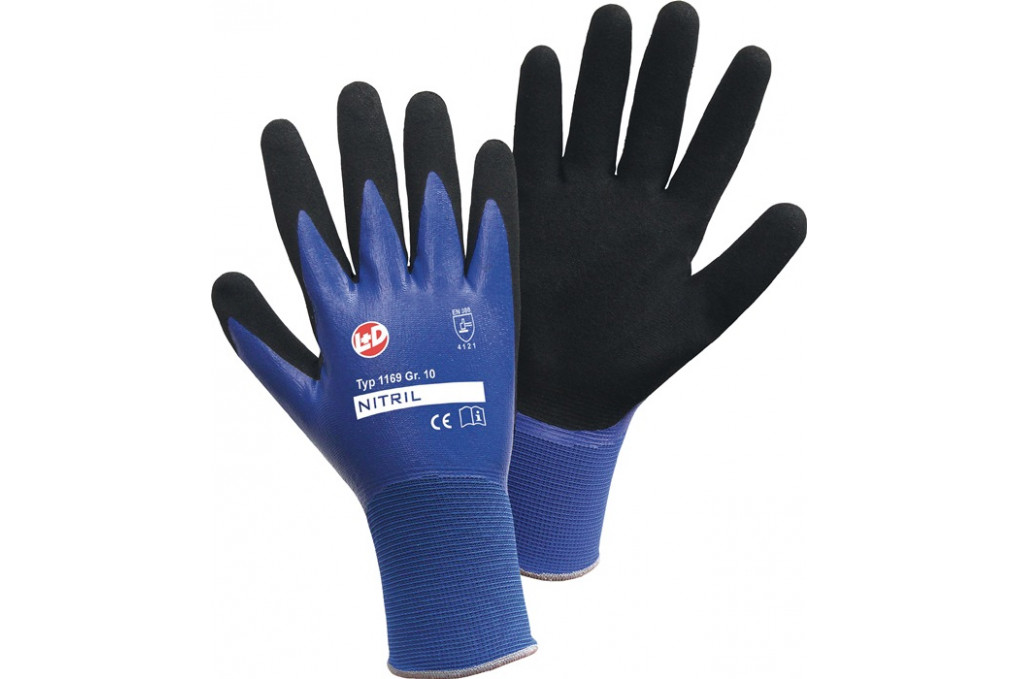 Handschuhe Nitril Aqua Gr.10 blau schwarz Nyl.m.dop.Nitril EN 388 PSA II Handschuhe Nitril Aqua Gr.10 blau schwarz Nyl.m.dop.Nitril EN 388 PSA II