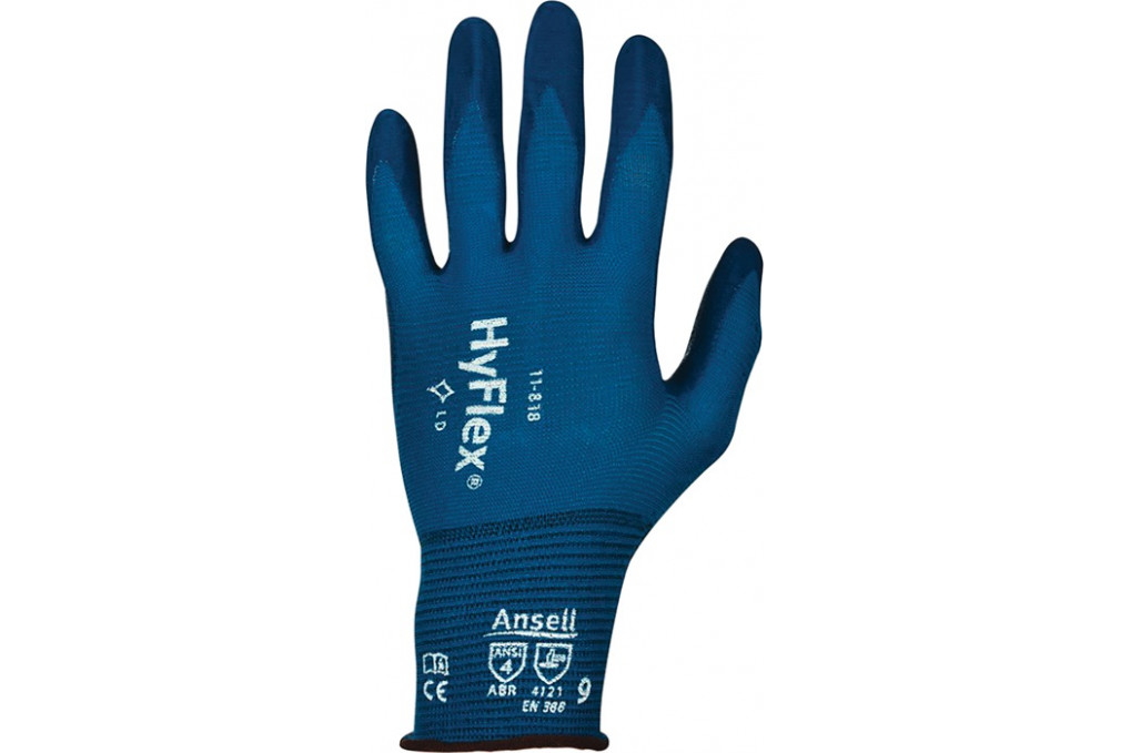 Handschuhe HyFlex Nr.11 818 Gr.10 dunkelblau Nylon Spandex EN 388 Kat.II