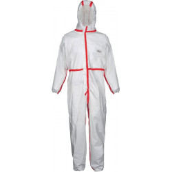 Schutzoverall CoverStar Plus® Gr.XL weiß rot PSA III COVERSTAR Schutzoverall CoverStar Plus® Gr.XL weiß rot PSA III COVERSTAR