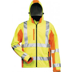 Warnschutz Softshelljacke JIM Gr.M gelb orange Warnschutz Softshelljacke JIM Gr.M gelb orange