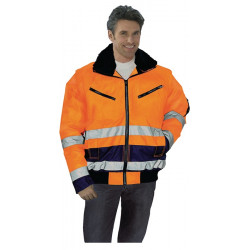 Warnschutz Pilotenjacke Gr.L orange marine PREVENT Warnschutz Pilotenjacke Gr.L orange marine PREVENT