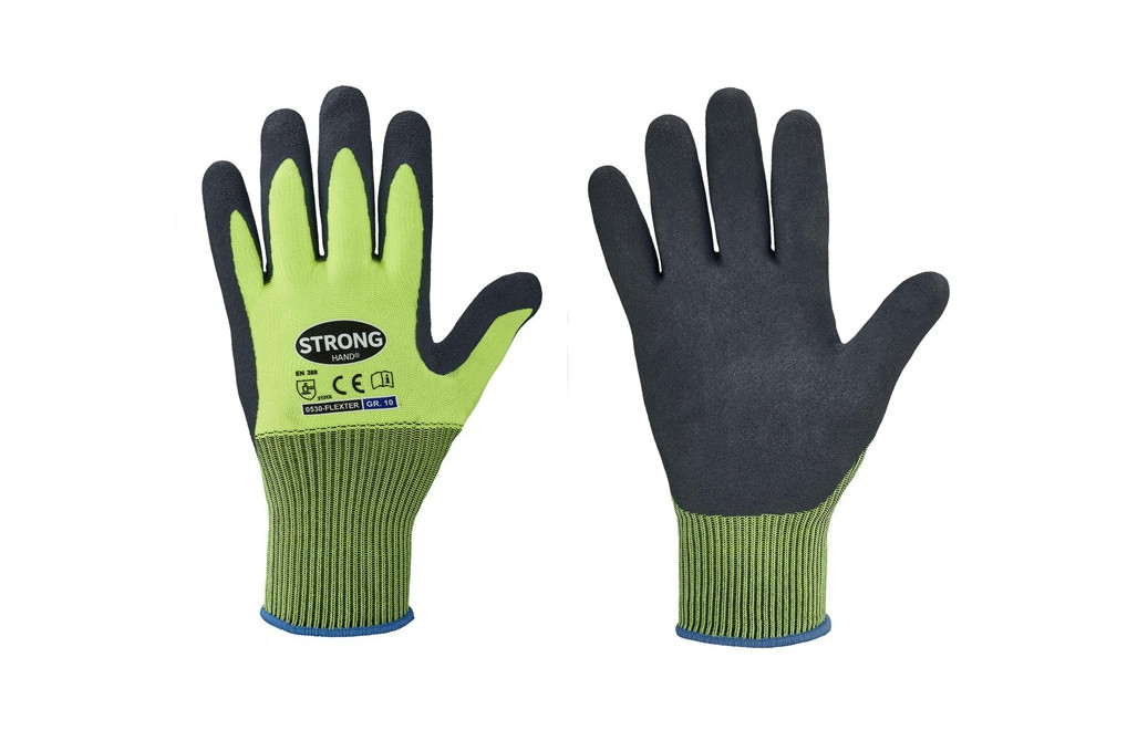 Handschuhe Flexter Gr.8 neogelb grau EN 388 PSA II 12 PA Handschuhe Flexter Gr.8 neogelb grau EN 388 PSA II 12 PA