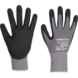 Handschuhe FlexMech 663 Gr.9 grau schwarz Nylon Elastan Nitrilschaum 10 PA Handschuhe FlexMech 663 Gr.9 grau schwarz Nylon Elastan Nitrilschaum 10 PA