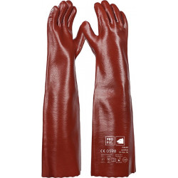 Chemikalienschutzhandschuh Pirat Gr.10 rotbraun PVC EN388,EN ISO374 1 PSAIII