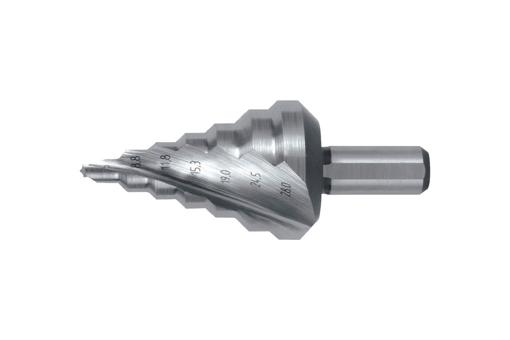 Stufenbohrer Bohrber.5 28mm HSS Spiralnut Z.2 Stufen 7 RUKO Stufenbohrer Bohrber.5 28mm HSS Spiralnut Z.2 Stufen 7 RUKO
