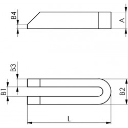 Gabelspanneisen DIN 6315B Schlitz B.22mm L.500mm f.Spannschraube M20,M22 AMF