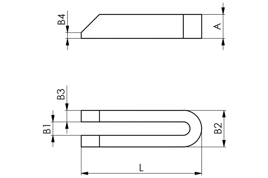 Gabelspanneisen DIN 6315B Schlitz B.22mm L.500mm f.Spannschraube M20,M22 AMF