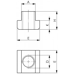 T Nutenstein (DIN 508) Werksnorm T Nut 12mm M8 AMF T Nutenstein (DIN 508) Werksnorm T Nut 12mm M8 AMF
