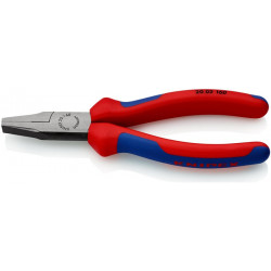 Flachzange Gesamt L.160mm Kopf pol.schwarz atram.Mehrkomp. Hülle KNIPEX