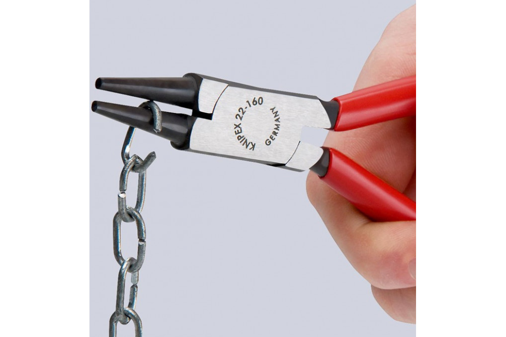 Rundzange L.160mm Kopf pol.Mehrkomp. Hüllen KNIPEX