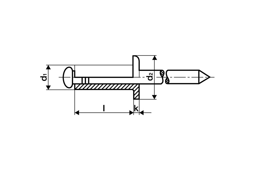 Blindniet Nietschaft dxl 4x16mm VA 500 St.GESIPA