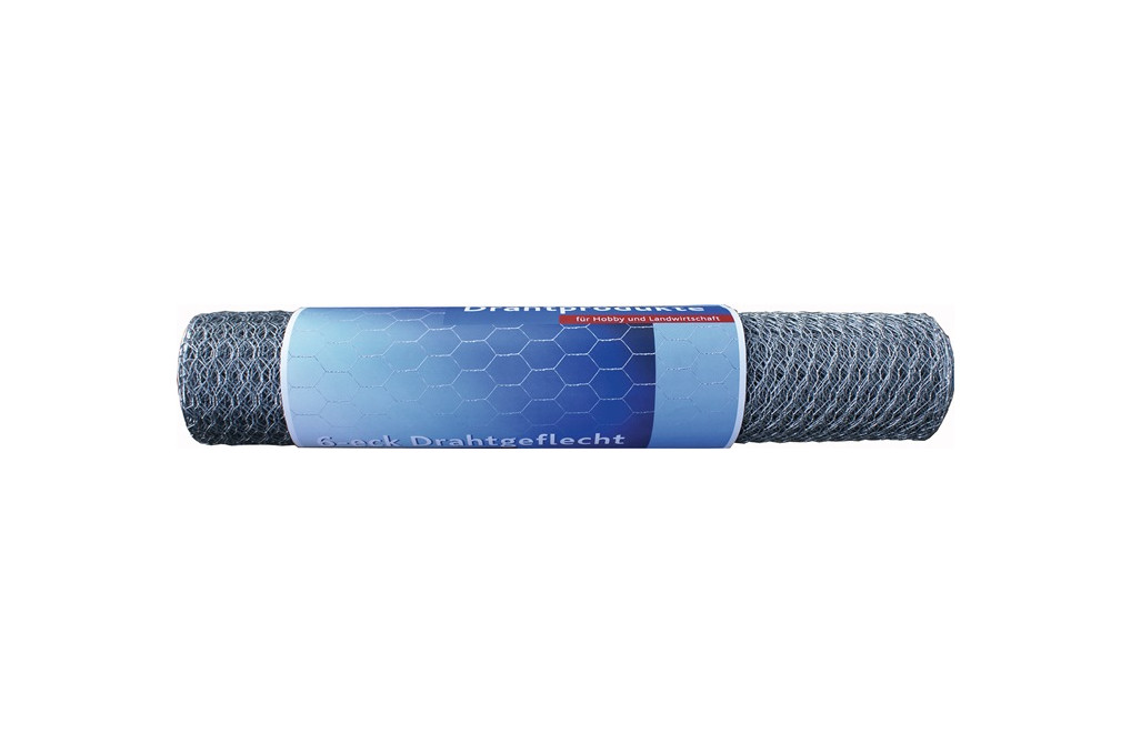 Maschendrahtgeflecht L.10 m,H.0,5m 6 eck Geflecht,verz.Maschw.13mm Maschendrahtgeflecht L.10 m,H.0,5m 6 eck Geflecht,verz.Maschw.13mm