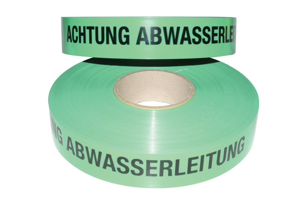 Trassenwarnband Aufdruck Achtung Abwasserleitung B.40mm L.250m grün Trassenwarnband Aufdruck Achtung Abwasserleitung B.40mm L.250m grün