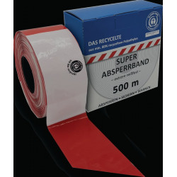 Absperrband L.500m B.80mm rot weiß geblockt,recycelt 500m Karton KELMAPLAST Absperrband L.500m B.80mm rot weiß geblockt,recycelt 500m Karton KELMAPLAST