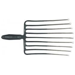 Steingabel 9,Zinken L.330mm m.Federdülle,o.Stiel Stahl,rot silber lack.KRUMPHOLZ