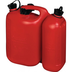Kraftstoffdoppelkanister PROFI 5,5 3l rot HDPE L316xB145xH312mm HÜNERSDORFF