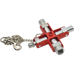 Doppel Schaltschrankschlüssel SuBMaster 9 in 1 14 Funktionen m.Karab.h.an Kette
