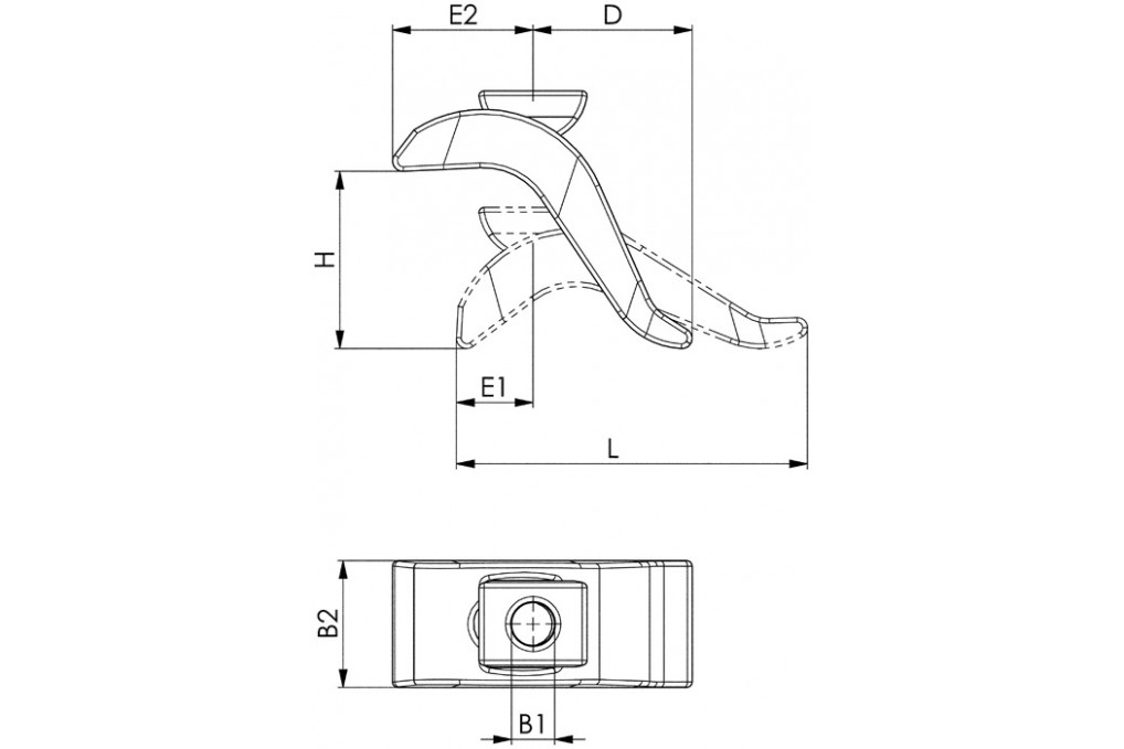 Spannpratze Nr.6321 f.T Nut 14mm Spann H.0 50mm M12x14x125mm AMF