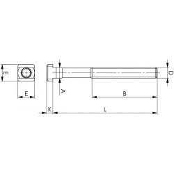 T Nutenschraube DIN 787 T Nut 14mm M12 L.100mm Güte 10.9 m.Mutter u.Scheibe AMF