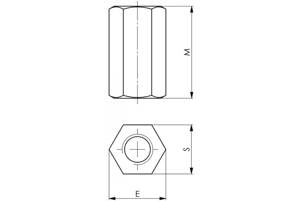 Verlängerungsmutter Nr. 6334 M20 SW 30mm AMF