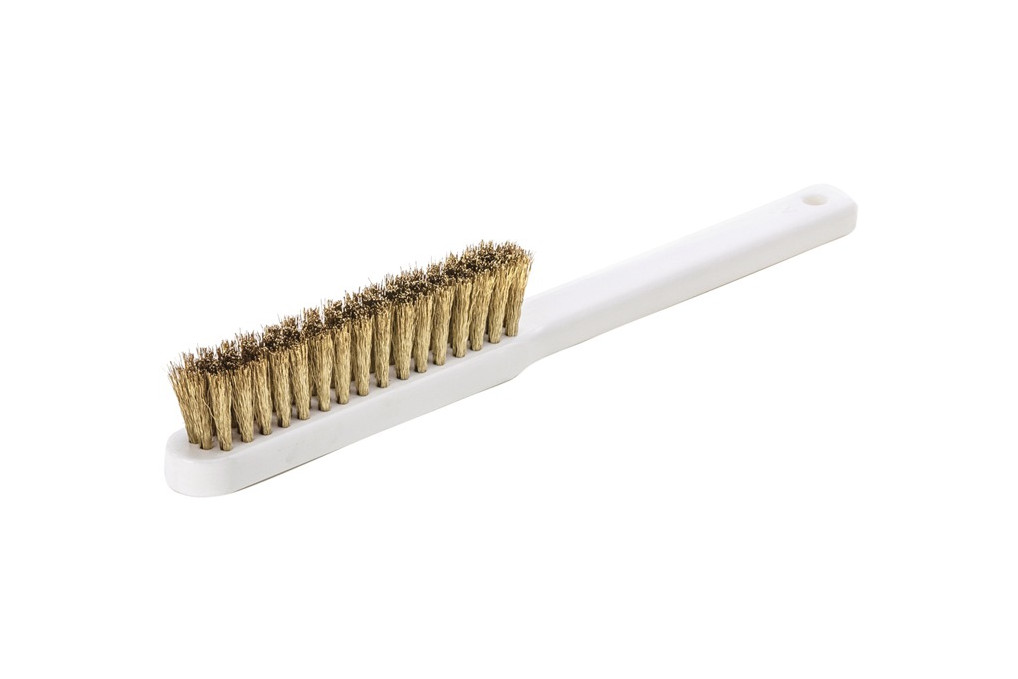 Feinbürste L.225mm 0,15mm Messingdraht gewellt 4 reihig LESSMANN Feinbürste L.225mm 0,15mm Messingdraht gewellt 4 reihig LESSMANN