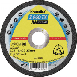 Trennscheibe Z 960 TX D115x1mm ger.INOX Bohr.22,23mm KLINGSPOR Trennscheibe Z 960 TX D115x1mm ger.INOX Bohr.22,23mm KLINGSPOR