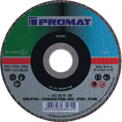 Trennscheibe D115x1mm ger.STA STE Bohr.22,23mm PROMAT Trennscheibe D115x1mm ger.STA STE Bohr.22,23mm PROMAT