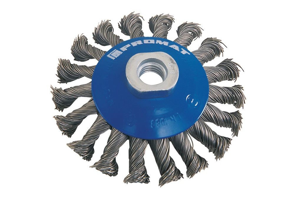 Kegelbürste D.100mm Drahtstärke 0,5mm STA 13mm 12500min ¹ PROMAT Kegelbürste D.100mm Drahtstärke 0,5mm STA 13mm 12500min ¹ PROMAT