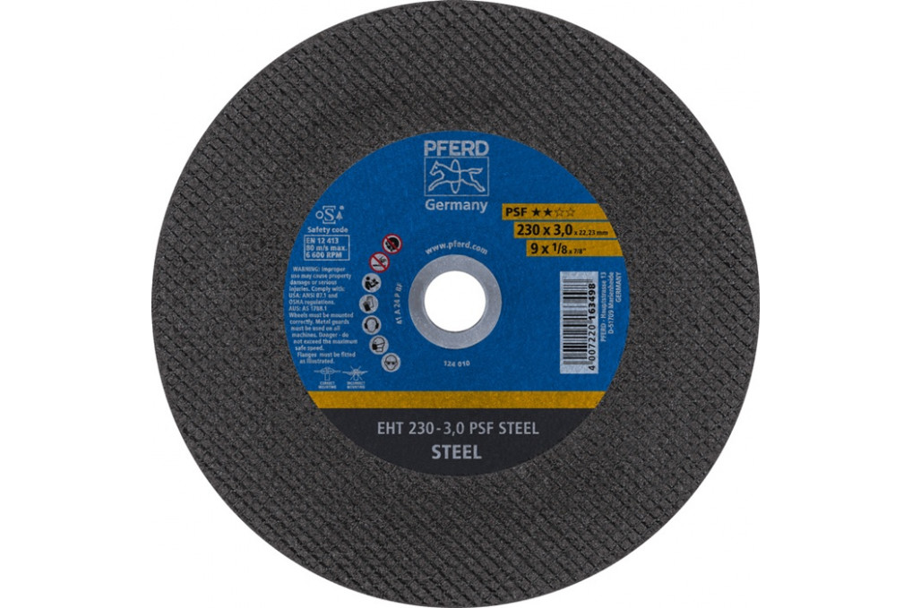 Trennscheibe PSF STEEL D230x3mm ger.STA Bohr.22,23mm PFERD Trennscheibe PSF STEEL D230x3mm ger.STA Bohr.22,23mm PFERD
