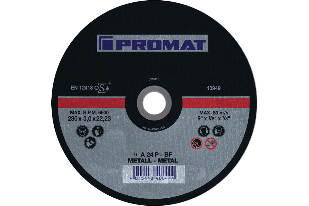 Trennscheibe D115x2,5mm gekr.STA Bohr.22,23mm PROMAT Trennscheibe D115x2,5mm gekr.STA Bohr.22,23mm PROMAT