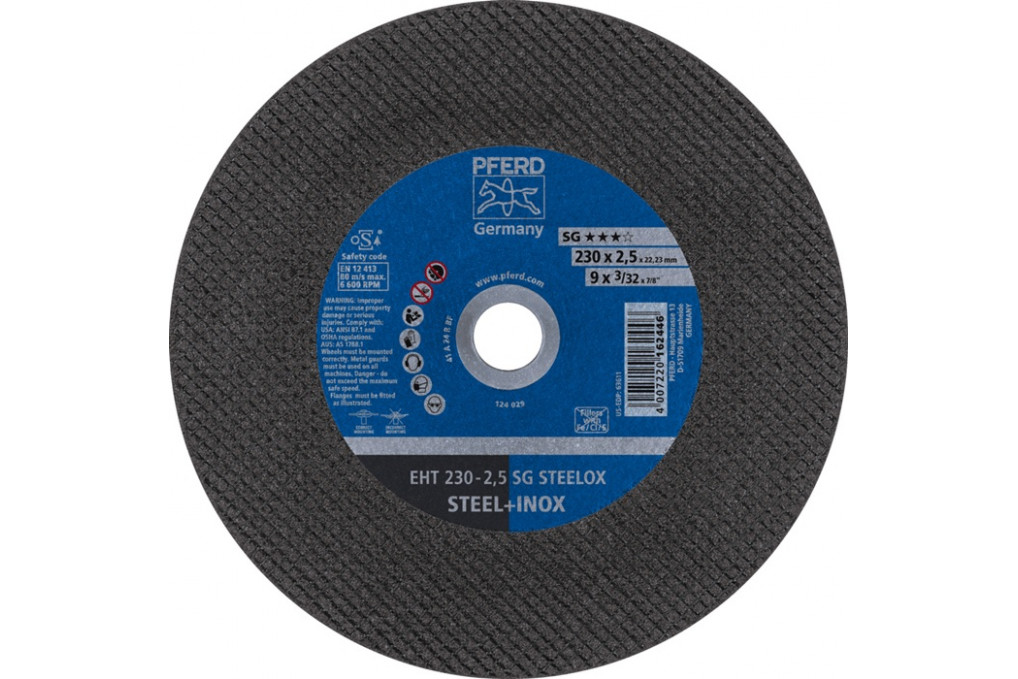 Trennscheibe SG STEELOX D230x2,5mm ger.INOX Bohr.22,23mm PFERD Trennscheibe SG STEELOX D230x2,5mm ger.INOX Bohr.22,23mm PFERD