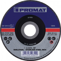 Schruppscheibe D115xS6mm gekr.INOX Bohr.22,23mm PROMAT Schruppscheibe D115xS6mm gekr.INOX Bohr.22,23mm PROMAT