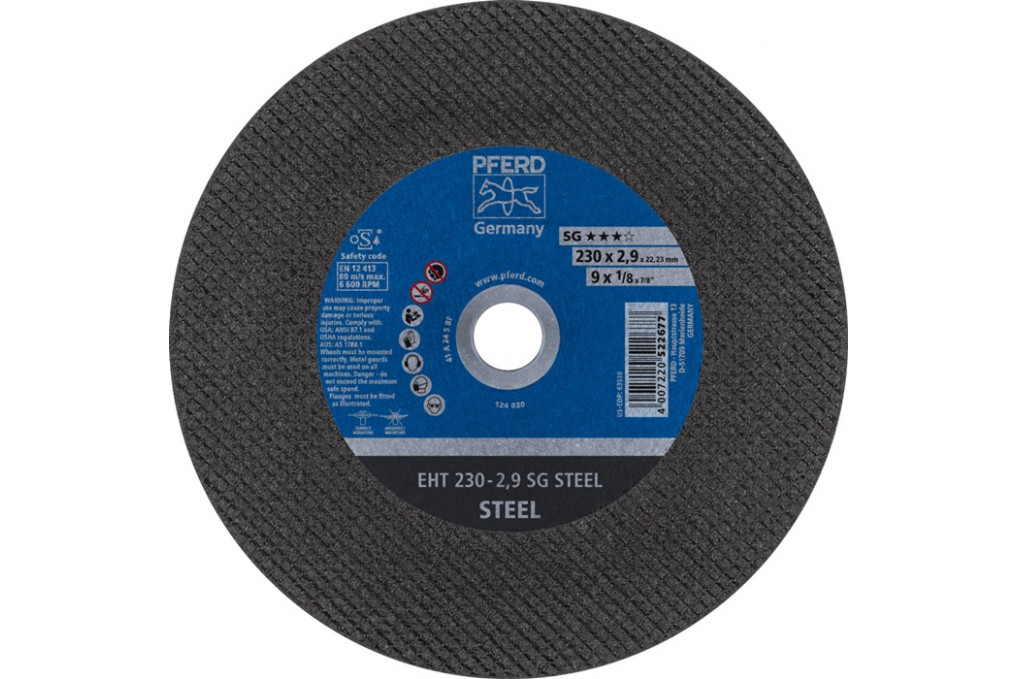 Trennscheibe SG STEEL D230x2,9mm ger.STA Bohr.22,23mm PFERD Trennscheibe SG STEEL D230x2,9mm ger.STA Bohr.22,23mm PFERD