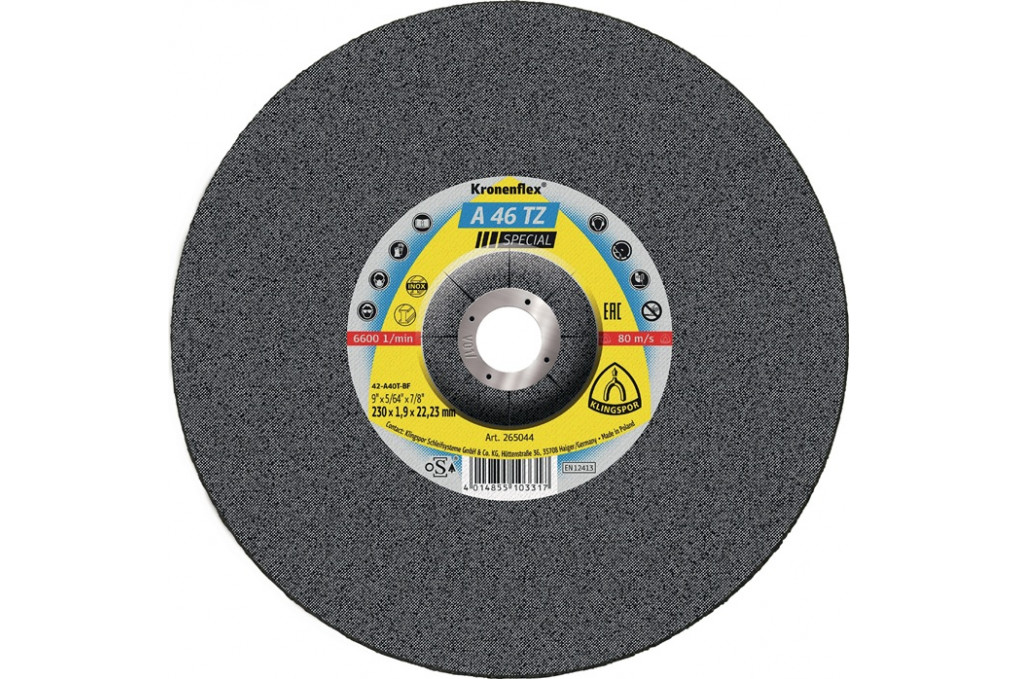 Trennscheibe A 46 TZ Special D180x1,6mm ger.INOX Bohr.22,23mm KLINGSPOR Trennscheibe A 46 TZ Special D180x1,6mm ger.INOX Bohr.22,23mm KLINGSPOR