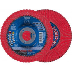 Fächerscheibe POLIFAN CO SGP CURVE STEELOX D.125mm K.60 CURVE INOX Stahl M PFERD