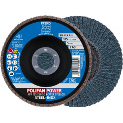 Fächerscheibe POLIFAN Z SG POWER STEELOX D.125mm K.60 INOX ZK Ausf.fl.PFERD