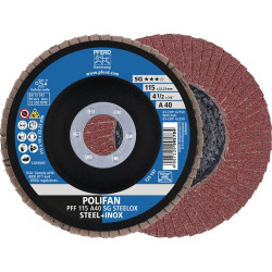 Fächerscheibe POLIFAN A SG STEELOX D.125mm K.80 kon.INOX NK PFERD Fächerscheibe POLIFAN A SG STEELOX D.125mm K.80 kon.INOX NK PFERD