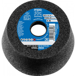 Schleiftopf ETT SG STEELOX 110 55mm INOX u.STA 36 Bohr.22,23mm PFERD