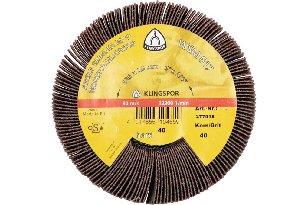 Schleifmoprad WSM 617 60 braun Ø125xB20mm M14 KLINGSPOR Schleifmoprad WSM 617 60 braun Ø125xB20mm M14 KLINGSPOR