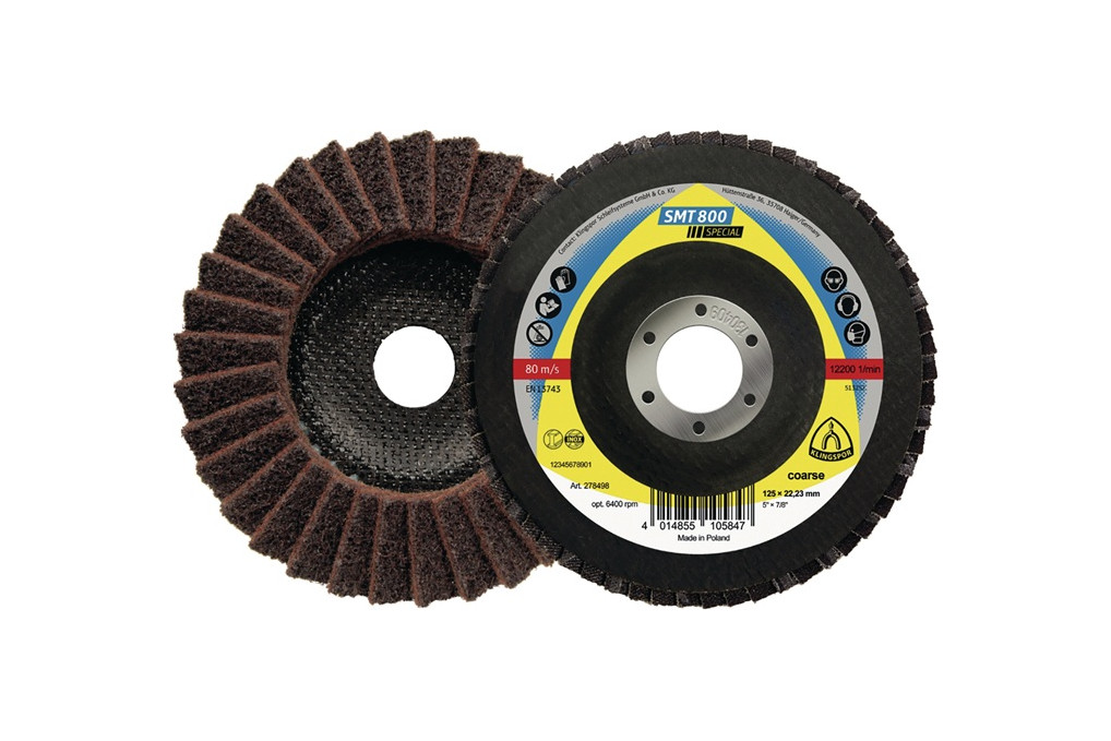 Fächerscheibe SMT 800 D.125mm K.coarse 12Grad gewölbt INOX NK KLINGSPOR
