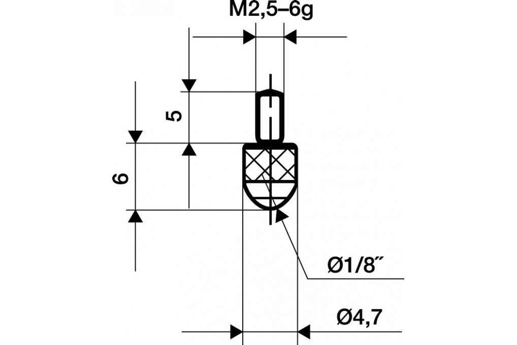 Messeins.L.6mm KGL M2,5 STA z.Messuhren KÄFER