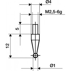 Messeins.D.1mm KGL M2,5 STA z.Messuhren KÄFER Messeins.D.1mm KGL M2,5 STA z.Messuhren KÄFER