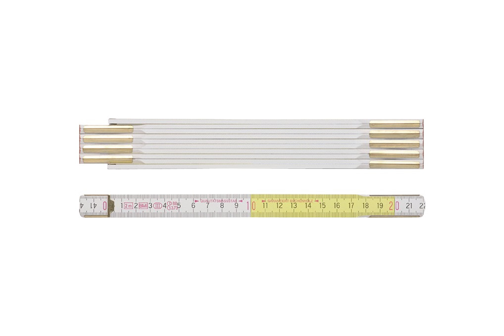 Gliedermaßstab 9143 L.3m B.16mm mm cm EG III Buche weiß gelb BMI Gliedermaßstab 9143 L.3m B.16mm mm cm EG III Buche weiß gelb BMI