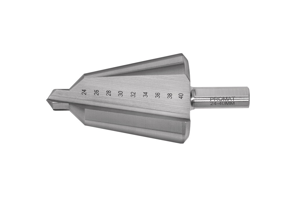 Blechschälbohrer Bohrber.24 40mm HSS Gesamt L.89mm Z.2 PROMAT Blechschälbohrer Bohrber.24 40mm HSS Gesamt L.89mm Z.2 PROMAT