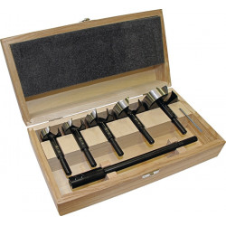 Forstnerbohrersatz BLACK SHARK PRO 6 tlg.D.35,40,50,60,68 mm Verl.FISCH TOOLS
